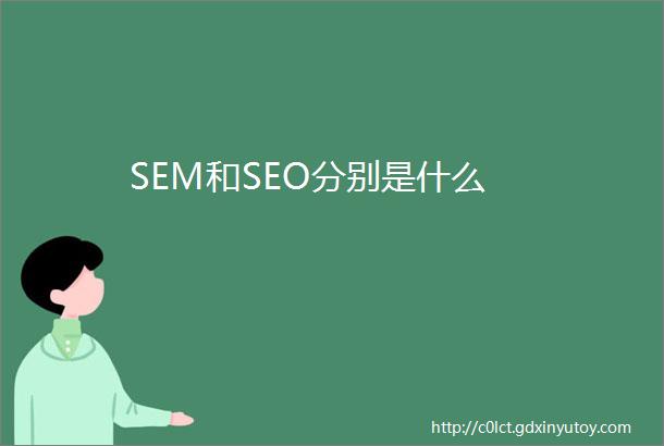 SEM和SEO分别是什么